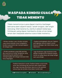 WASPADA CUACA BURUK DIMUSIM PENGHUJAN !